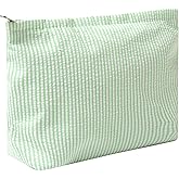 OZAOZ Makeup Bag Cosmetic Bag Travel Toiletry Bag Aesthetic Canvas Organizer Bag Zipper Pouch for Women (green)