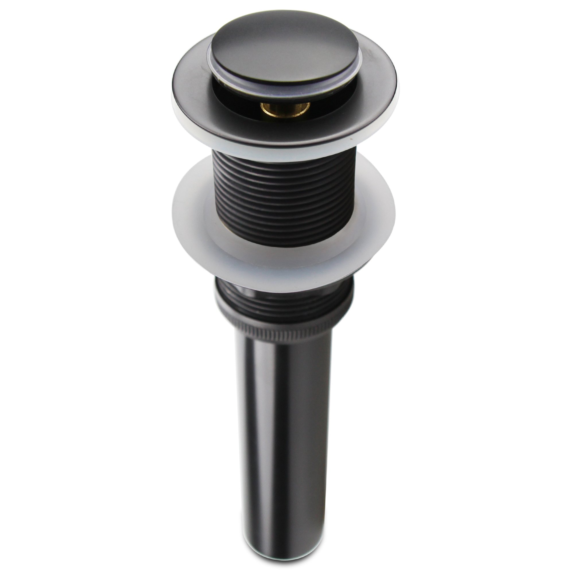 Pop Up Drain Stopper without Overflow, Bathroom Lavatory Vanity Vessel Sink Drain, Black — image 1