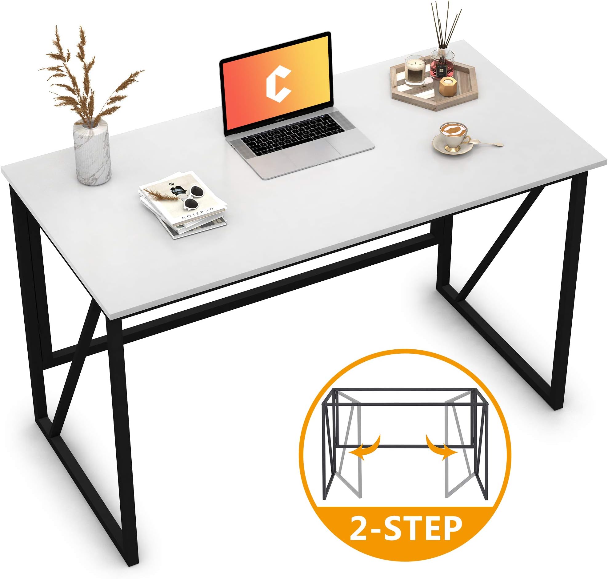 Cubiker Writing Computer Desk 39” Modern Simple Study Desk Laptop Table