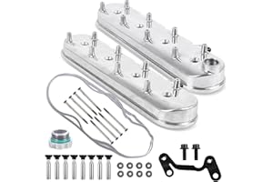 AUTOPTZXD LS Cast Aluminum Tall Valve Covers w/Coil Mounts for LS1/ LS2/ LS3/ LS6/ LS7 or Similar Soils with 72mm Bolt Spacing - Silver