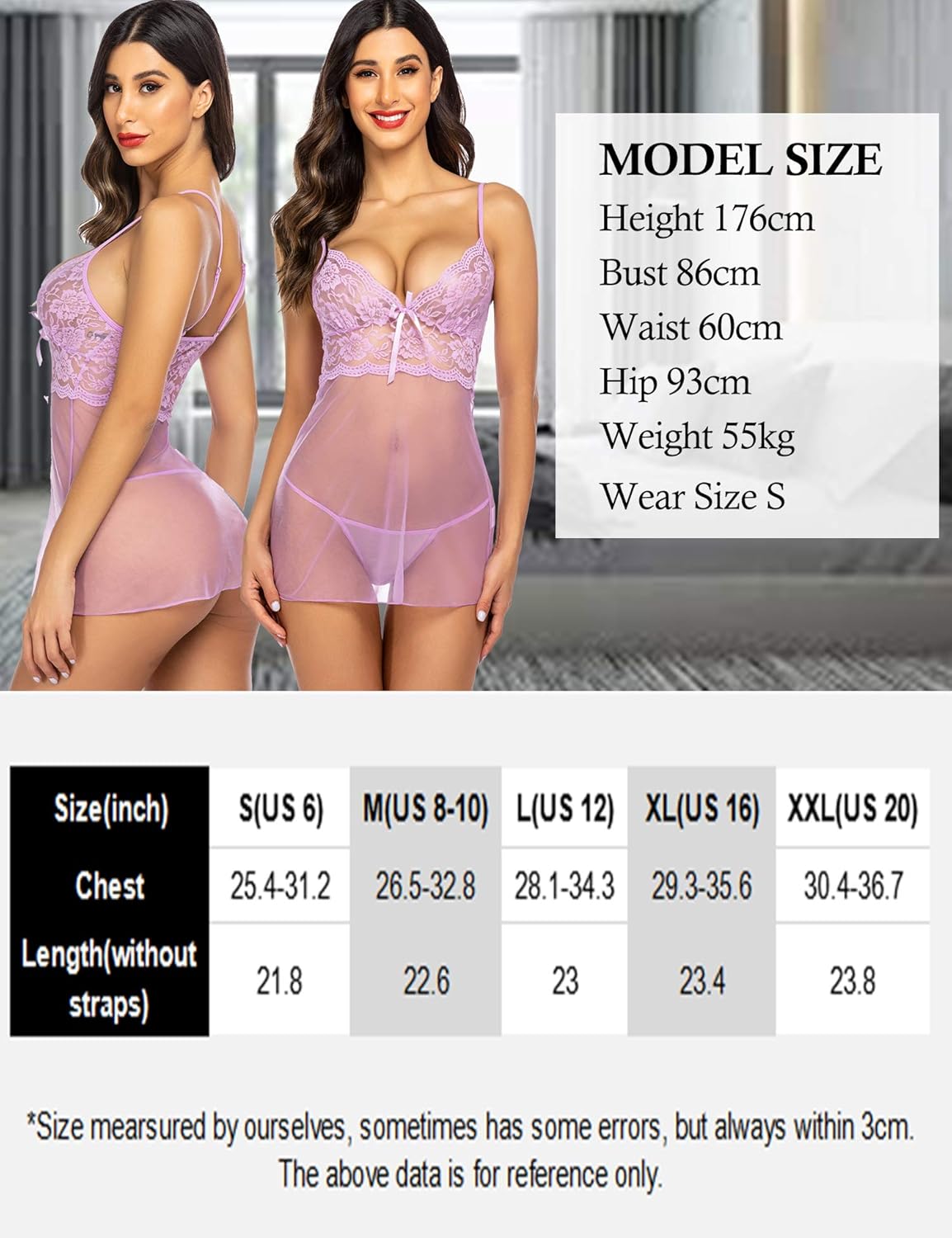 Avidlove Women Lingerie Lace Babydoll Strap Chemise Halter Teddy V Neck Sleepwear: Clothing