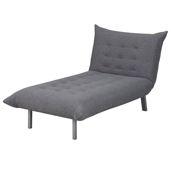 HOMCOM Relaxliege Chaiselongue Schlafsessel mit Schlaffunktion Gästebett Leinen Grau