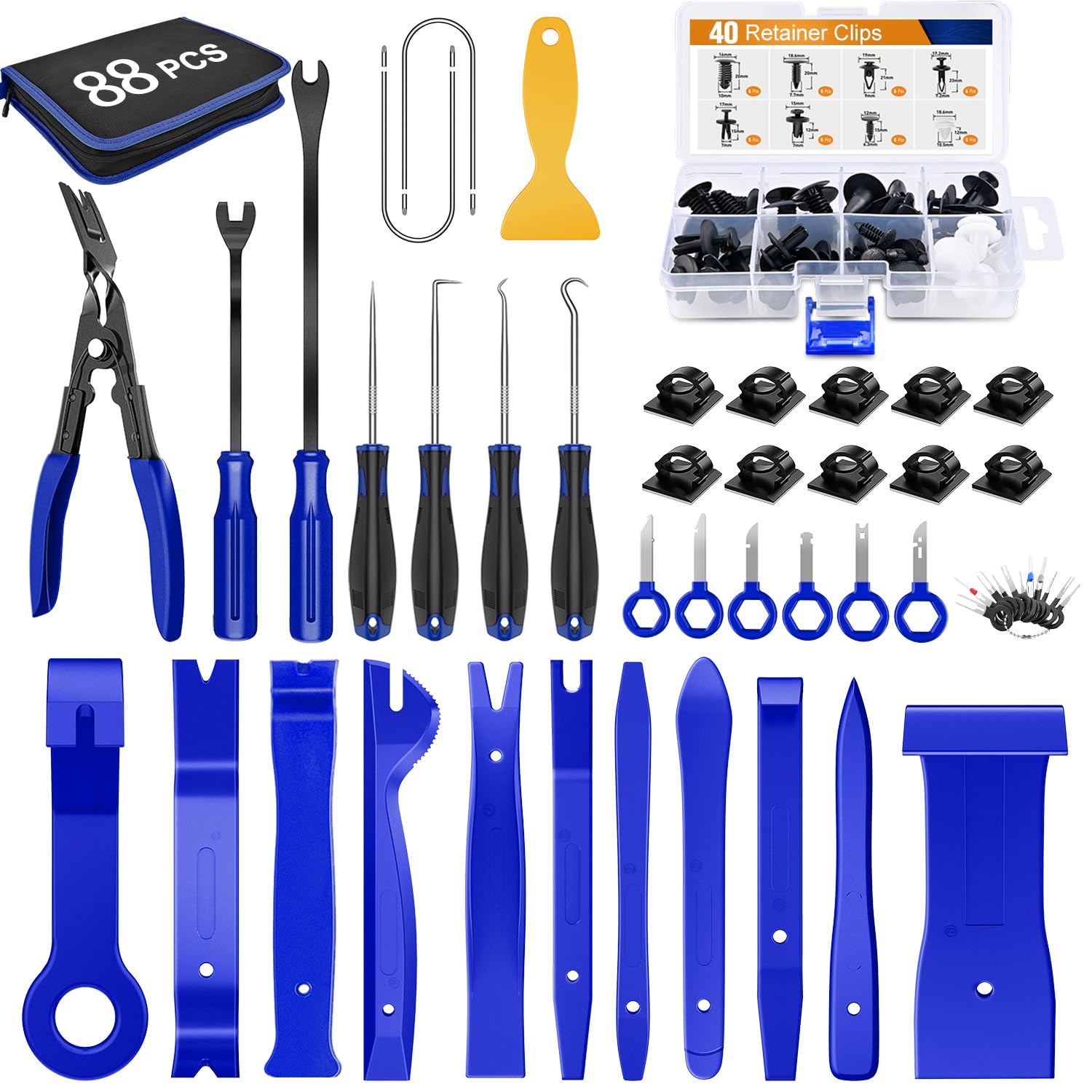 GOOACC 88Pcs Auto Trim Removal Tool and Push Pin Retainer Clip Set