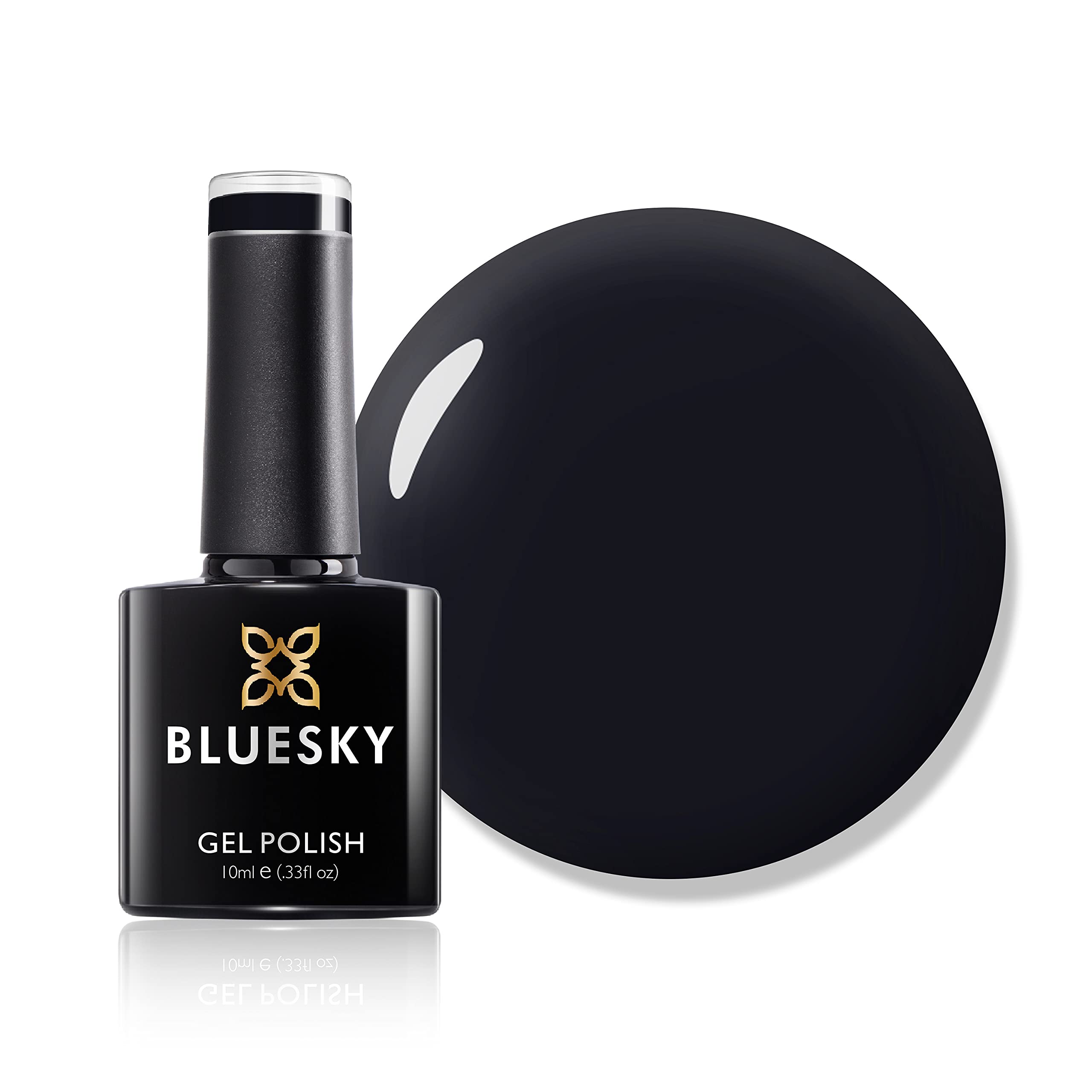Bluesky Gel Nail Polish, Jet Black A021, Long Lasting, Chip Resistant, 10 ml (Requires Drying Under UV LED Lamp)