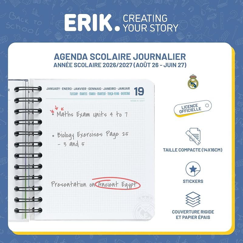 | Agenda Real Madrid 2026 2027, Journalier