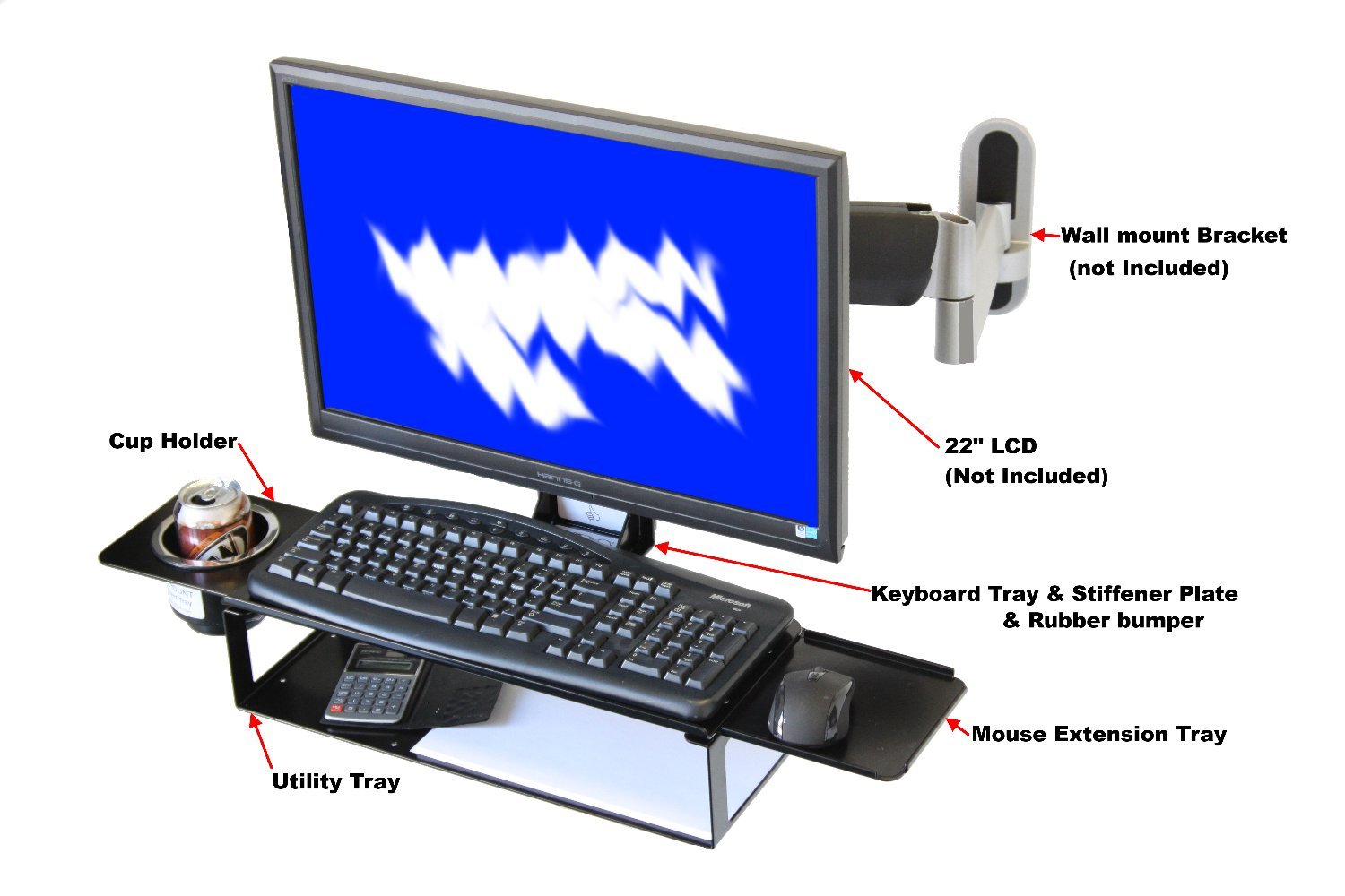 Modular VESA Mount Keyboard Tray V2 Kit Amazon.co.uk Office Products