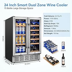 Wine and Beverage Refrigerator with Glass