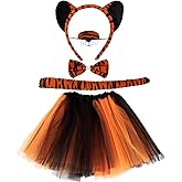 Brimekichio Tiger Costume Animal Costume Tiger Ears and Tail Bow Halloween