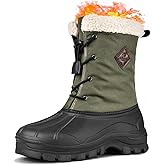 LACKWAR Snow Boots for Men Winter Waterproof Insulated Non Slip Plush Lined Outdoor Lightweight Warm Tactical Work Hiking Snow Boots