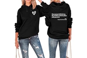 FCYOSO Dear Person Behind Me Hoodie for Men and Women Personalized Sweatshirt with Words on Back Casual Long Sleeve Tops
