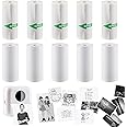 HuiJuKeJi 10 Rolls Thermal Inkless Printing Paper for Mini Sticker Receipt Printer Portable Bluetooth Pocket Printer, Including 5 rolls of adhesive thermal Paper for Photo Journal Notes Memo-57x25mm