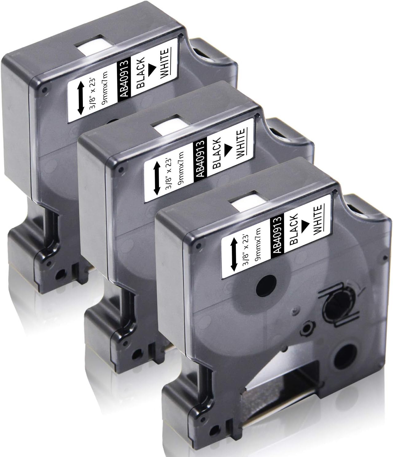 Compatible Label Tape Replacement for Dymo 40913 S0720680 9mm Black on