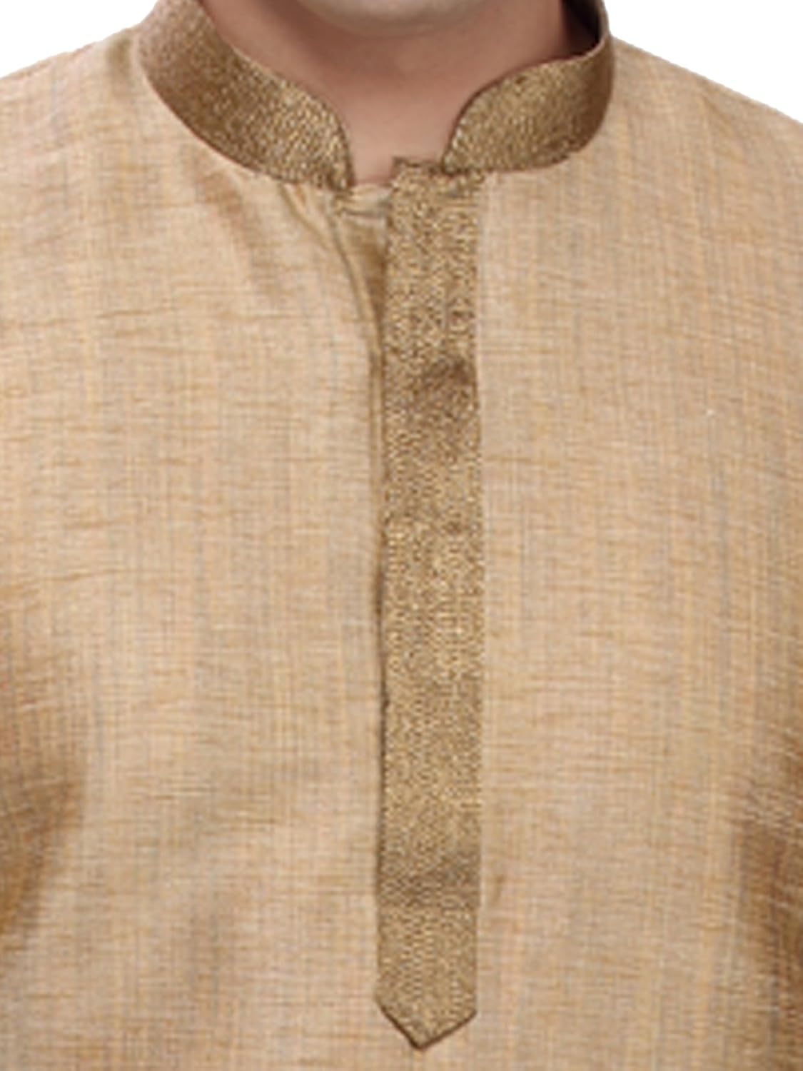 rg designers men's cotton silk gold kurta pyjama set