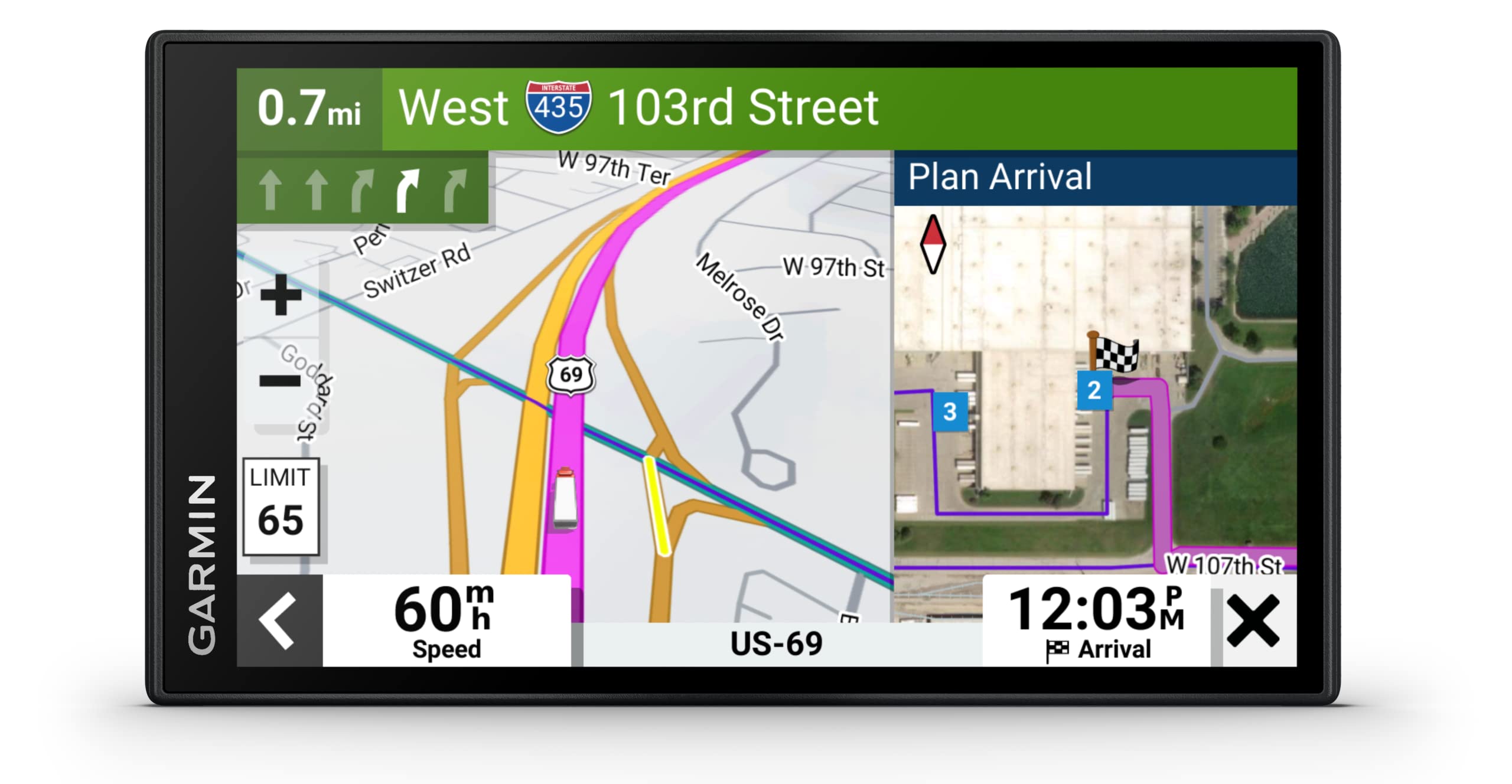 Garmin dēzl LGV610, HGV Truck GPS Sat Nav, 6" display, Custom Truck Routing, Birdseye Direct Satellite Imagery, Route Overview, HGV Parking, Truck & Trailer Services feature, EU maps,Live Traffic