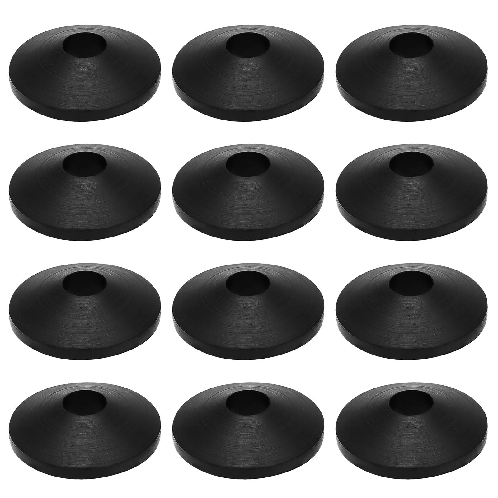 OTOTEC 12pcs Toilet Seat Fixed Seals - Non Slip Black Rubber Washers & Gaskets