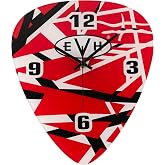 EVH Pick Shape Clock, Red/White/Black Stripes
