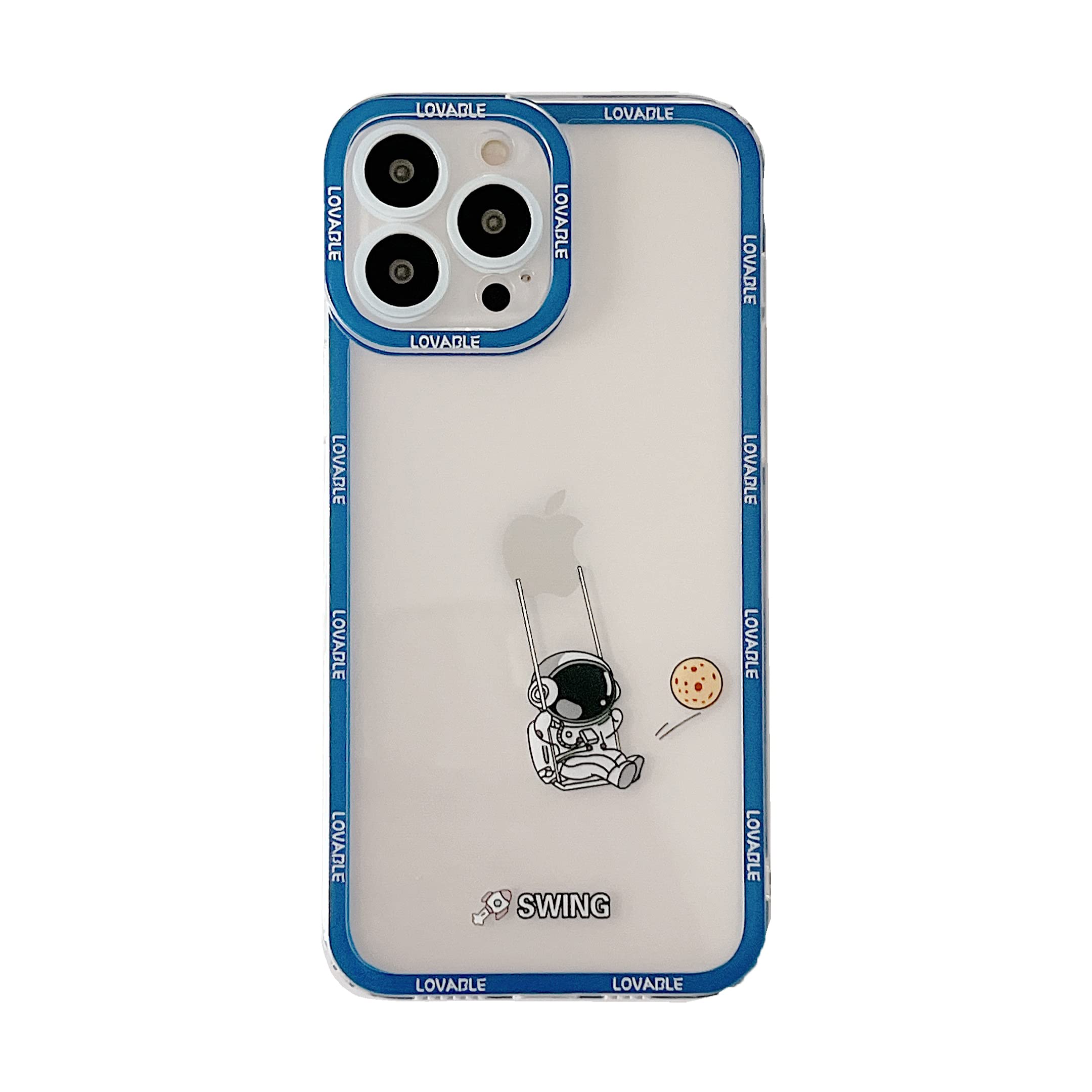 Yonds Queen for iPhone 13 Pro Max Clear Case, Cute Cool Cartoon Swing Astronaut Planet Moon Design Stylish Soft TPU Bumper Shockproof Anti-Slip Protector Case (iPhone 13 Pro Max, Clear Swing) — image 1