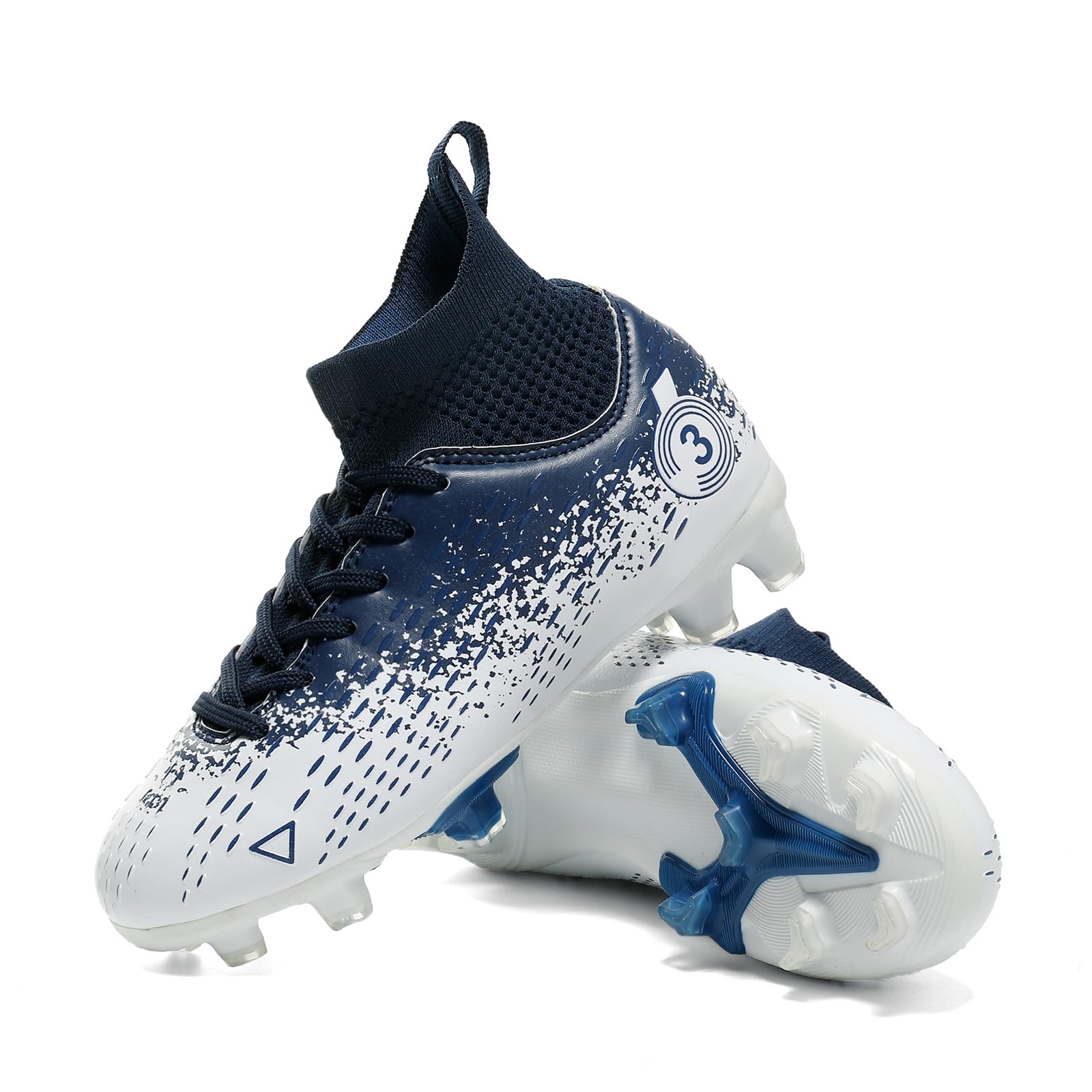 Photo 1 of RBEUT Boys gorls Soccer Cleats Shoes Kids Football clests (Toddler/Litter Kid/Big Kid) Dark Blue