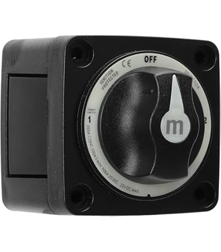 BONATECH 12 V 24 V 4-posities roterende handmatige zwarte batterij