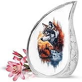 Yatskia Wolf Urns for Human Ashes Adult Female, Keepsake Urns for Human Ashes, (Pack of 1, 3 Inch)