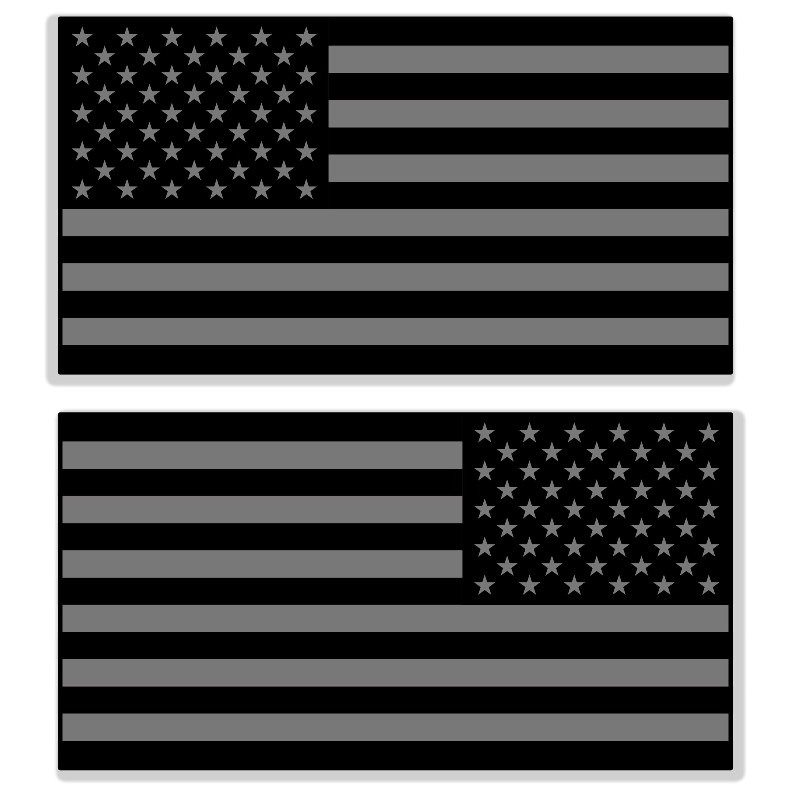 View 1 of 2 Pack American Flag Magnet - 6" x 3" - Subdued Black Gray Strong USA Reverse Magnets Cars Trucks