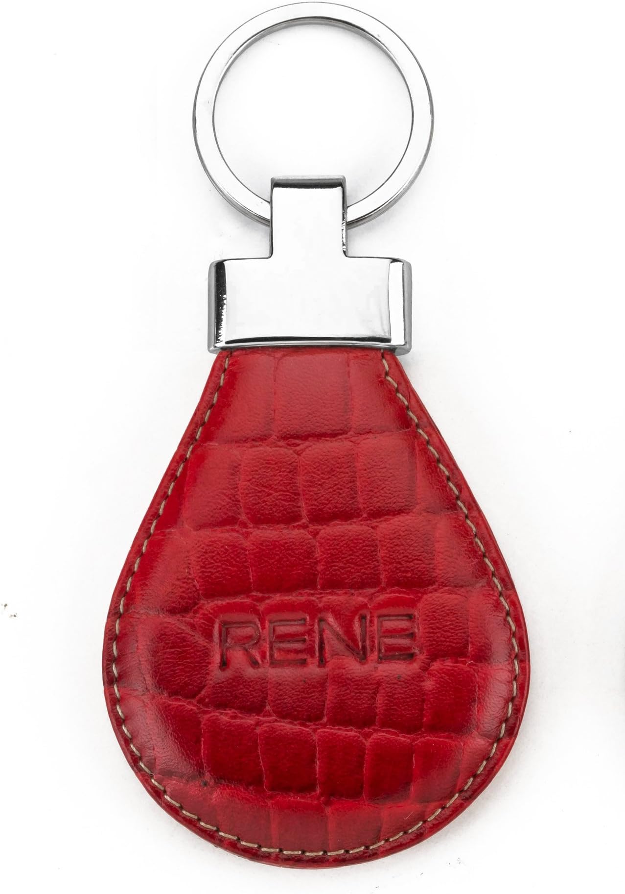Rene Genuine Leather Red Color Key Ring