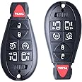 Key Fob Replacement Car Keyless Remote with Uncut Key Blade Compatible for 2008-2019 Dodge Grand Caravan, 2008-2016 Town and 