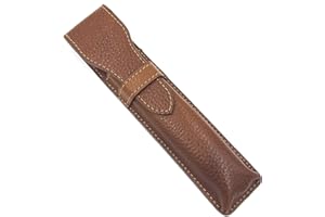 PARKER SAFETY RAZOR Parker Leather Razor Case–Saddle Brown Full Grain Hand-Stitched Sleeve for Straight Razors, Barber Razors | Compact Travel Pouch | Durable Blade Guard for Dopp Kits & Toiletry Bags | Iconic Brand