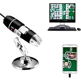 Jiusion 40 to 1000x Magnification Endoscope, 8 LED USB 2.0 Digital Microscope, Mini Camera with OTG Adapter Metal Stand, Compatible with Mac Windows 7 8 10 11 Android Linux Chrome Not for iPhone/iPad