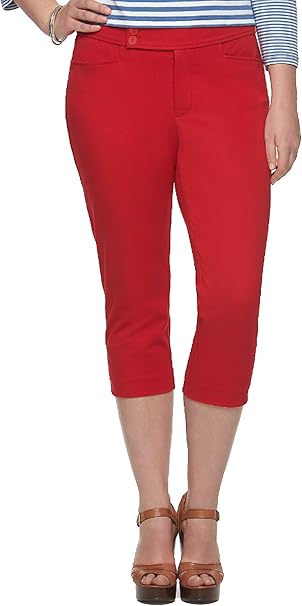 plus size red capris