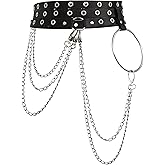 Sacina Black PU leather Waist Harness Belt, Emo Punk Grunge Goth Belt, Gothic Punk Accessories