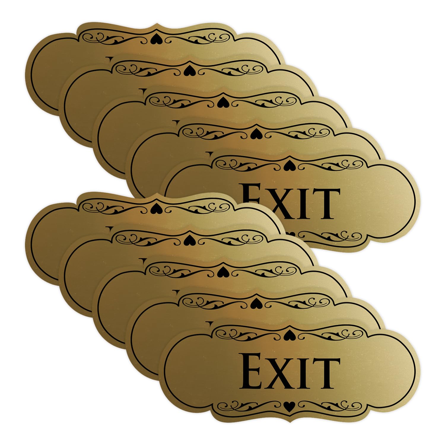 Designer EXIT Sign - Brushed Gold - Large