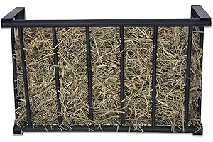 BUYYAH Wall Mount Hay Rack, 27'' Long Livestock Hay Feeder with 16 Gallon Capacity, Carbon Steel Hay Feeder for Sheep, Goats, Horses, Indoor Outdoor Uses