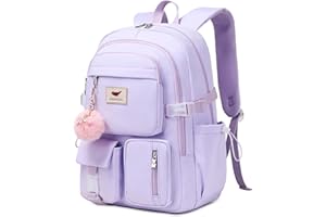 LXYGD Laptop Backpack 15.6 Inch Kids Elementary Middle High School Bag College Backpacks Anti Theft Travel Back Pack Large Bookbags for Teens Girls Women Students (Purple)