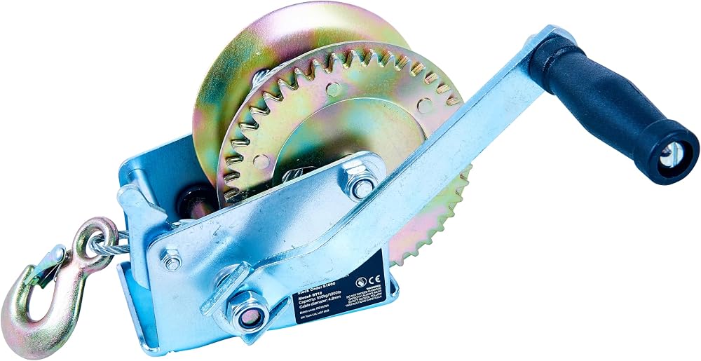 Amtech Hand Winch Heavy Duty Boat and Trailer Winch 550kg 10m Cable