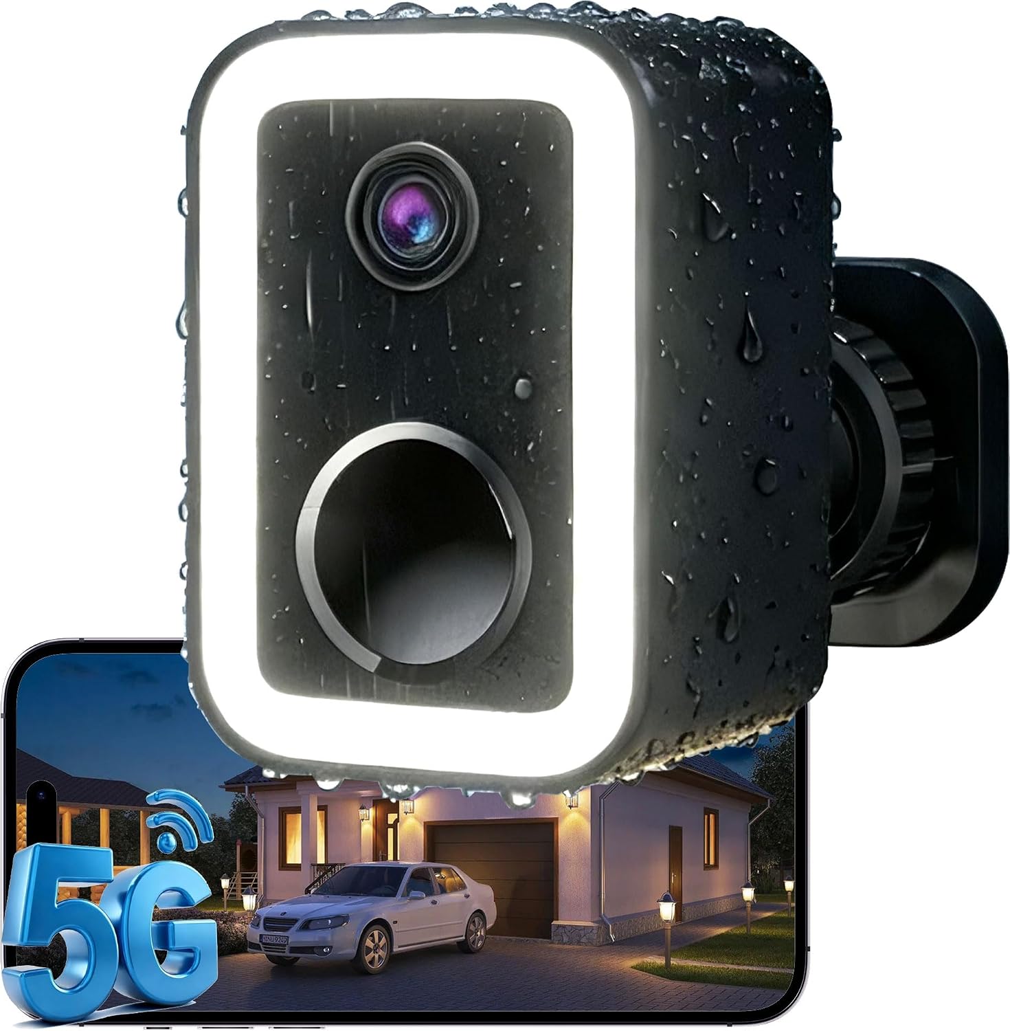 2026 Upgraded 2K Security Cameras Wireless Outdoor, AI Motion Detection & Spotlight Siren Alarm, Outside Battery Powered Camera for Home Security, Full-Color Night Vision, Support WiFi 5G & 2.4G