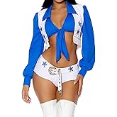 Forplay Women's Field Star Sexy Cheerleader Costume Set, White, XS/S