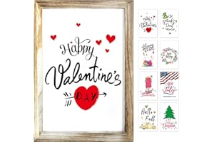 LAPOGY Christmas Valentines Day Decorations Wood Frame Farmhouse Wall Decor Sign, Valentines Day Decor,Rustic Seasonal Wall Hanging Signs for Home Décor,Christmas Valentines Day Gifts