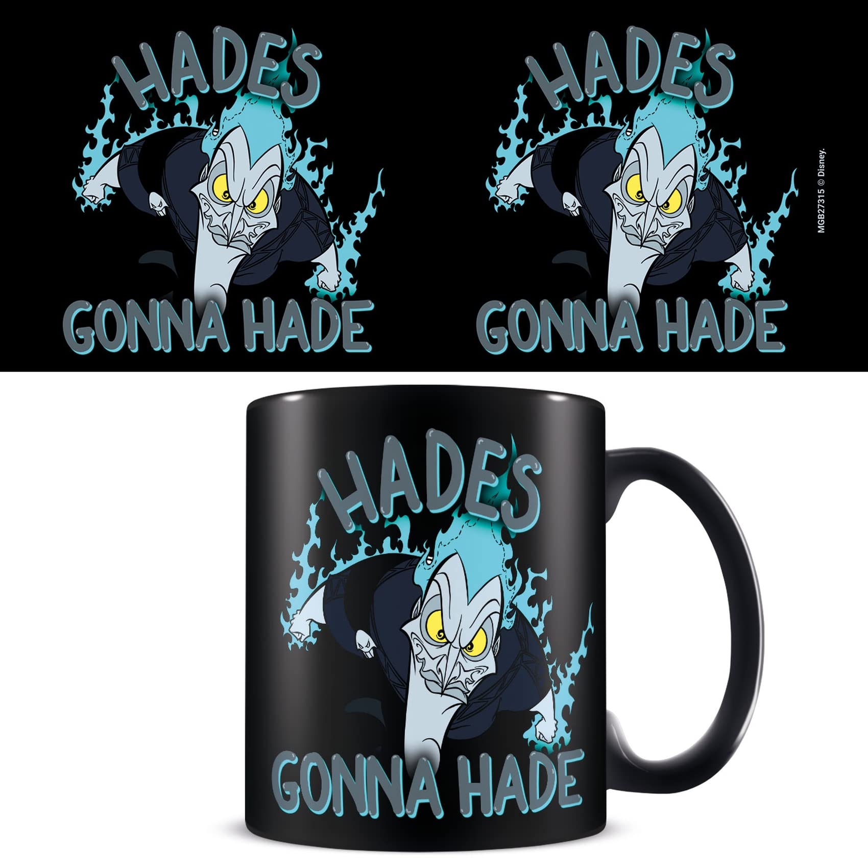 Pyramid International MGB27315 Disney Ceramic Hercules Mug, Hades Gonna Hade Design, 11oz Capacity, Black,Blue