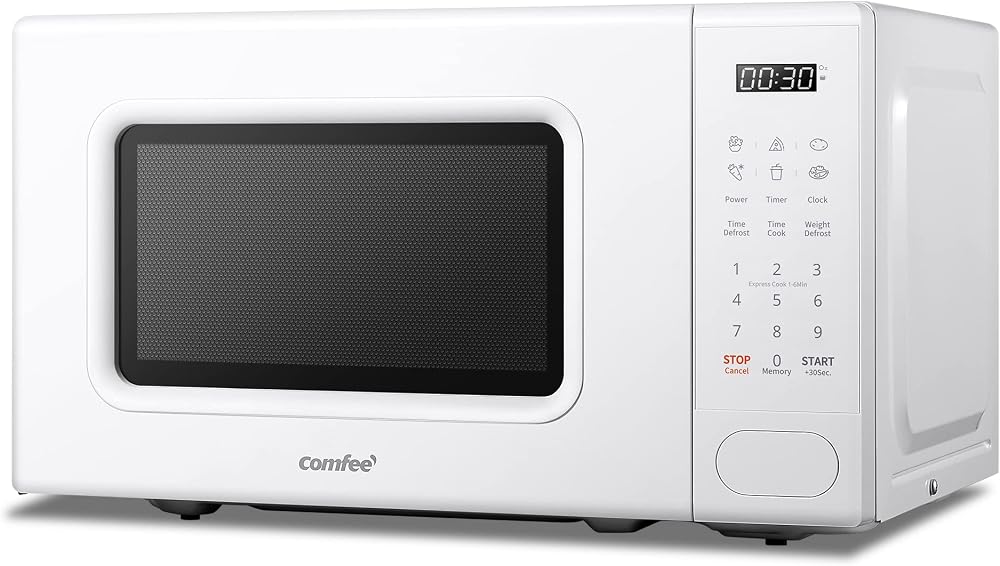 COMFEE' 700W 20L Digital Microwave Oven 6 Presets Express Cook White