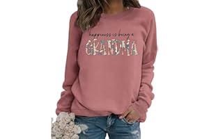 GINESBE Grandma Sweatshirt Women Happiness is Being a Grandma Graphic Crewneck Sweat Shirts Vintage Nana Fall Pullover Tops