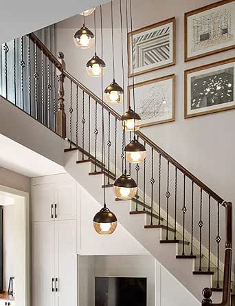Candelabro largo para escaleras, moderno y minimalista lámpara de