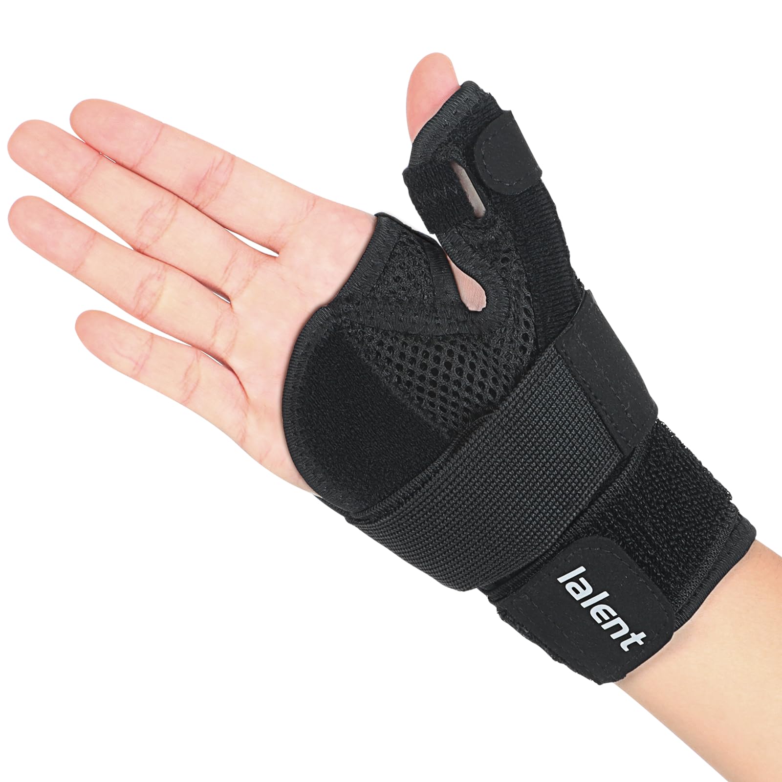 Lalent Wrist Thumb Support Brace Right Left Hand with 3 straps - Adjustable Thumb Spica Splint Hand Support for Arthritis, Tendonitis, Carpal Tunnel and Thumb Sprain (L)