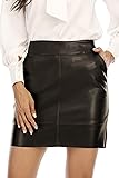 Fahsyee Women's Faux Leather Skirt, Hip High