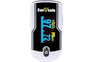 Zacurate 500E Premium Fingertip Pulse Oximeter Oximetry Blood Oxygen Saturation Monitor with Silicon Cover, Batteries and Lanyard