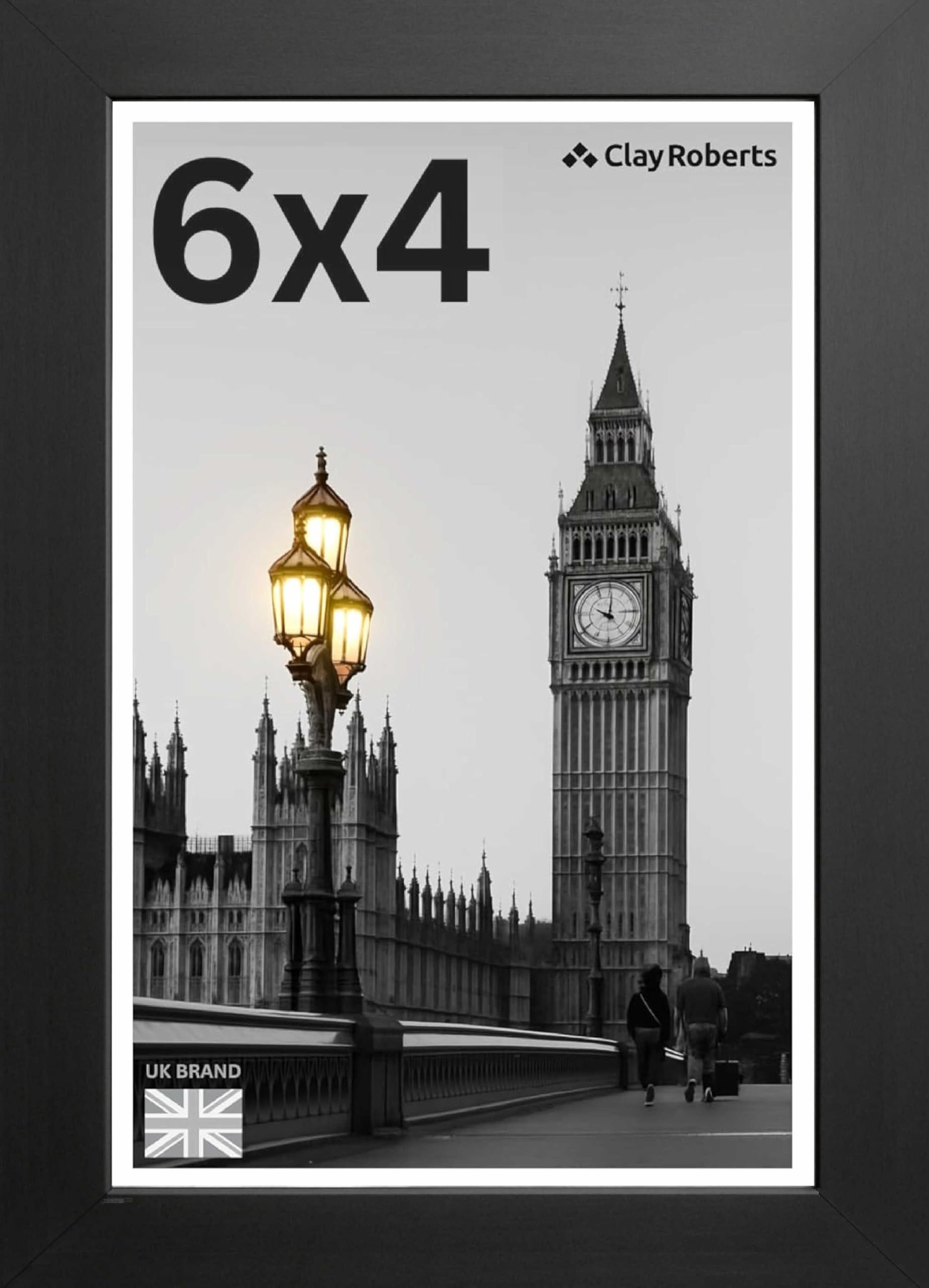 Picture Frame 6 x 4, Black, Freestanding and Wall Mountable, 10 x 15 cm, 6x4 Picture Frames, Black 6x4 Photo Frames, 4x6 Photo Collage Gallery Display