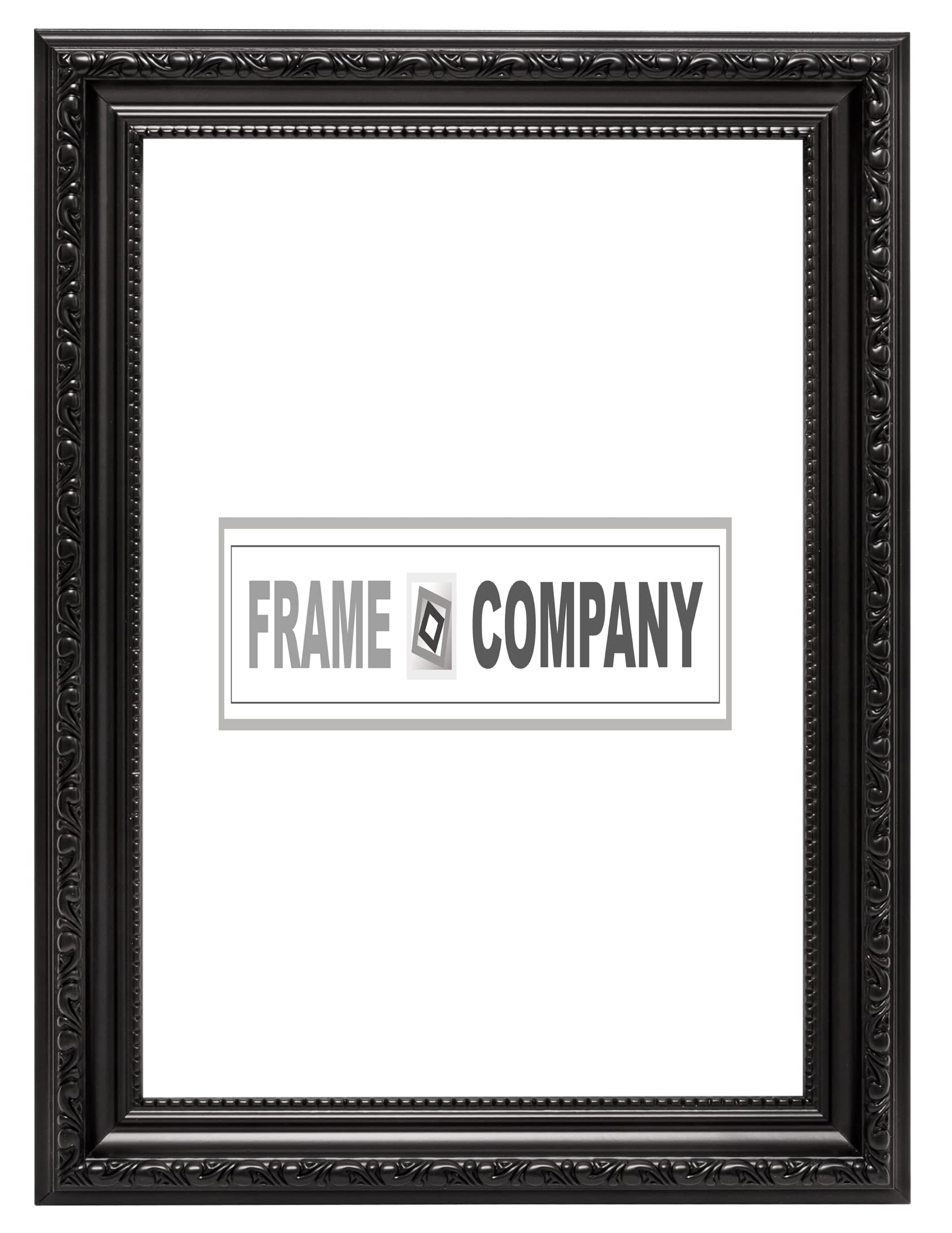 Black A4 Ready to hang or stand Ornate Shabby Chic Picture/Photo/Poster frame with MDF backing board and High Clarity Styrene Shatterproof Perspex Sheet