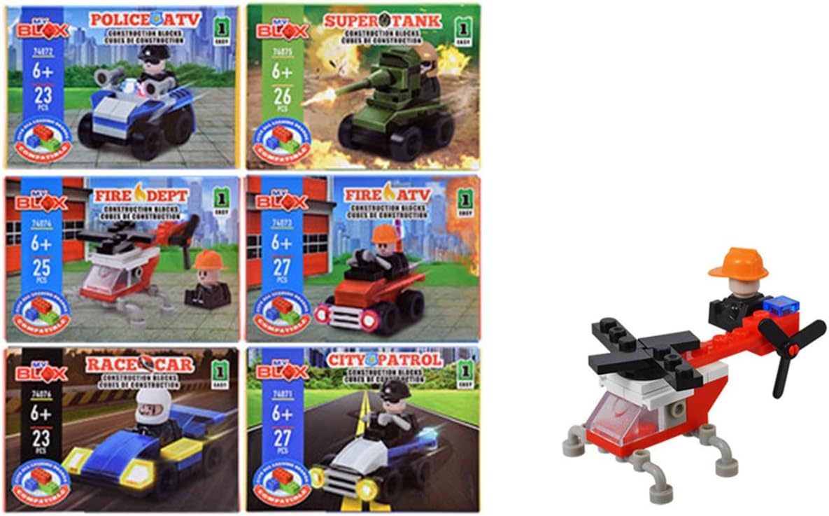 My BLOX Bundle Includes: Army Super Tank, Police ATV, Police City Patrol, Race Car, Fire Dept., and Fire ATV