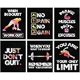 DXOAGXQ Motivational Gym Wall Art, Inspirational Workout Room Poster, Motivational Words Home Gym Decor Set of 6(8’’X10’’,Unframed),Positive Canvas Art Print for Gym,Exercise Classroom Decor