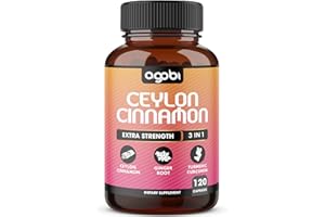 AGOBI Ceylon Cinnamon Capsules - Combined with Ginger Root and Turmeric Curcumin Supplement - 120 Vegan Capsules